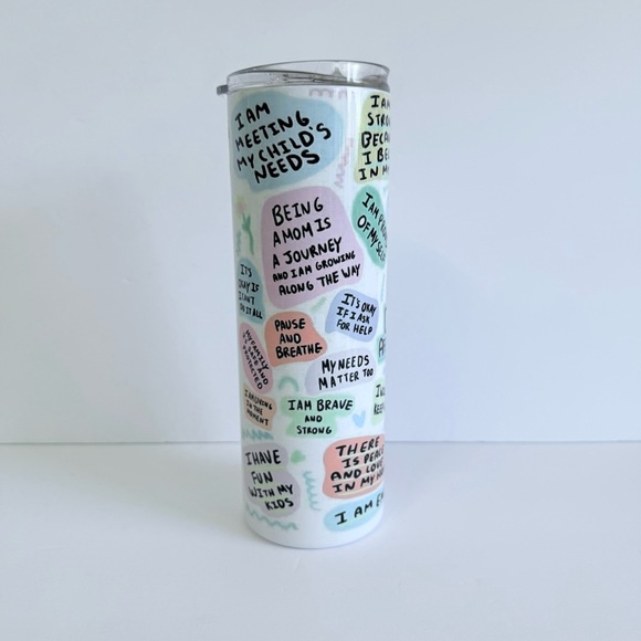 Inspirational Mom Daily Affirmations 20oz Skinny Sublimation Tumbler - Picture 4 of 4